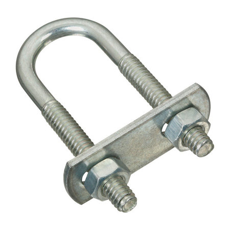 NATIONAL HARDWARE Round U-Bolt, 1/4", 3/4 in Wd, 2-1/2 in Ht, Zinc Plated Stainless Steel N222-075
